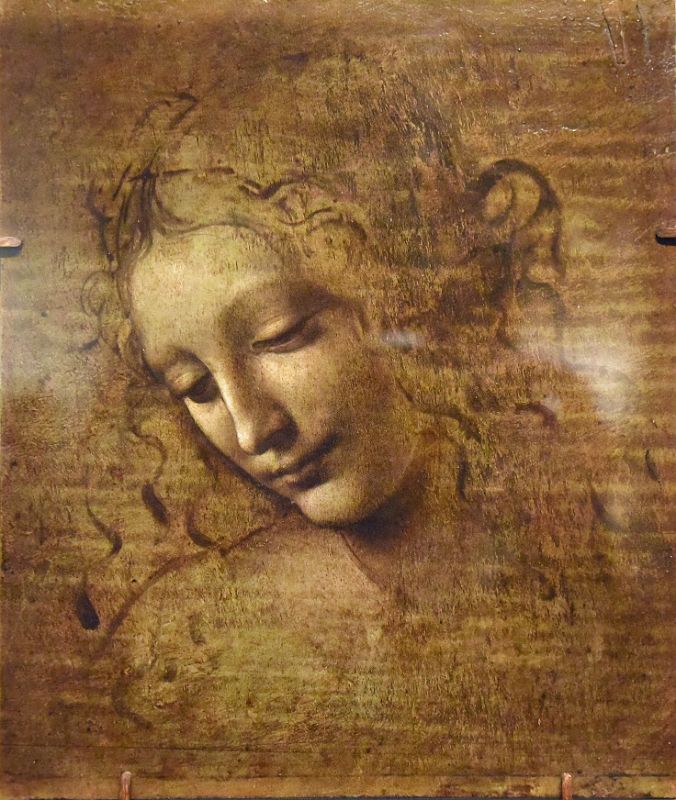 Leonardo Da Vinci 1500-05 Head and Shoulders of a Woman From Galleria Nazionale di Parma At New York Met Breuer Unfinished